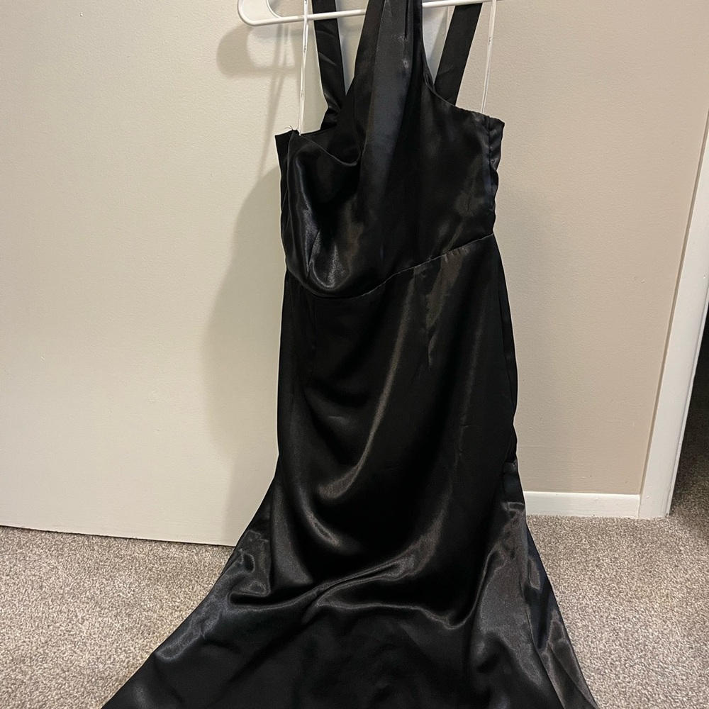 Lulus Black Satin Size Medium Dress